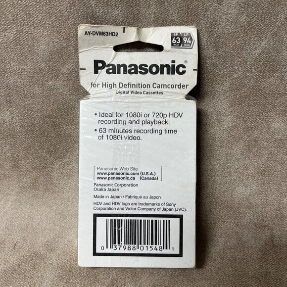 2 Pack Panasonic DVC HD 63 Minutes AY-DVM63HD MiniDV Cassettes Made in Japan - Picture 2 of 2